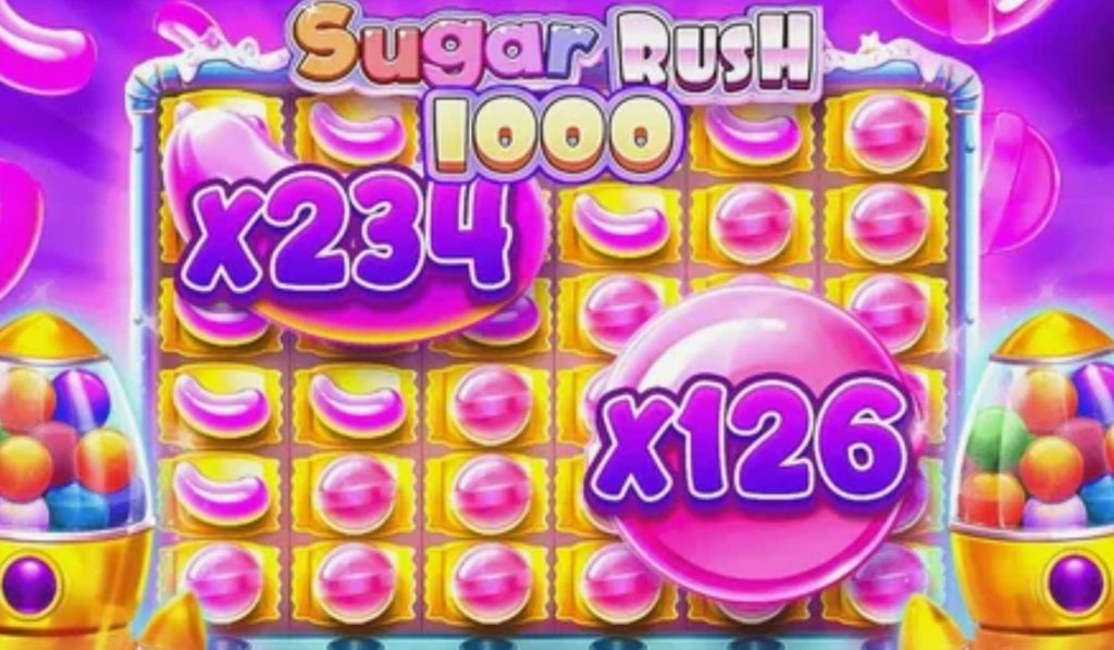 Sugar Rush 1000 Mehrere Personen spielen konzentriert an Spielautomaten im Kasino